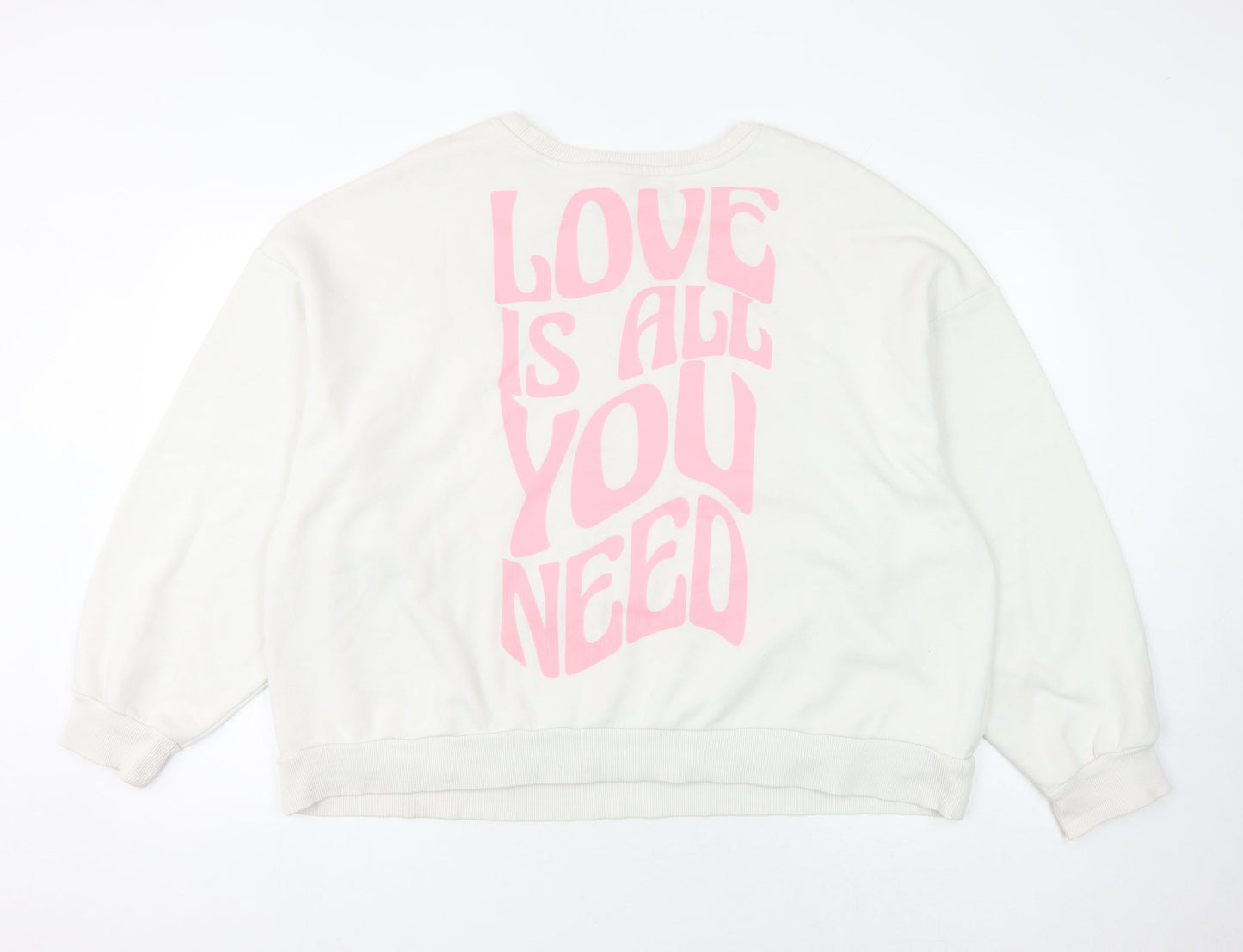 Disney Women's White Mickey & Friends Pullover Sweatshirt XL