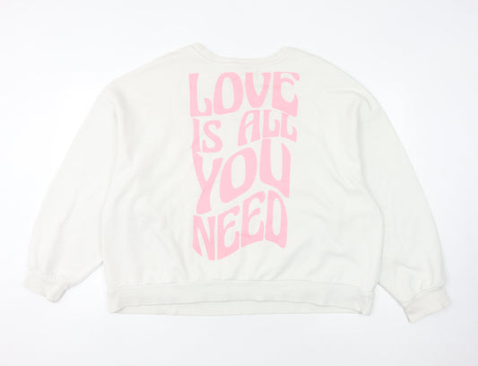 Disney Women's White Mickey & Friends Pullover Sweatshirt XL