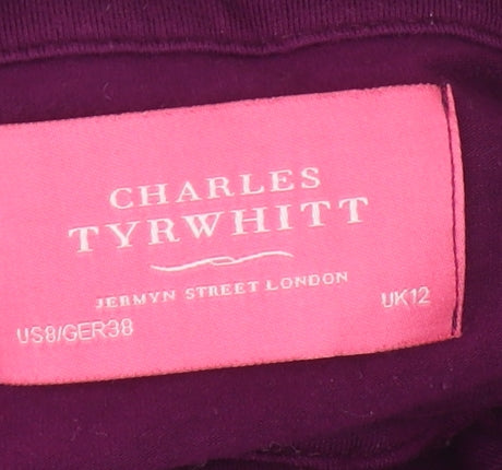 Charles Tyrwhitt Women's Purple Button-Up Shirt Size 12