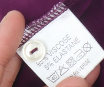 Charles Tyrwhitt Women's Purple Button-Up Shirt Size 12