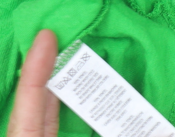 French Connection Green V-Neck Women's Top - S 3/4 Sleeve