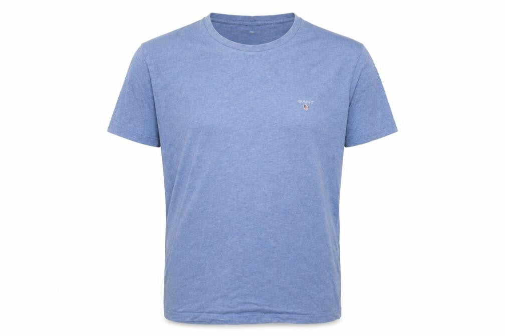 Front view of GANT Men's Blue Cotton Logo T-Shirt, size M, Regular Fit