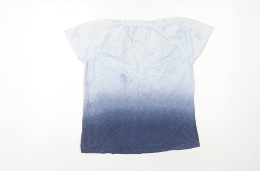Superdry Women's Blue Sequin Pocket T-Shirt, M