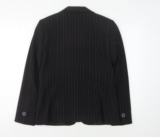 Yves Tanguy Women's Black Pinstripe Blazer Size 12