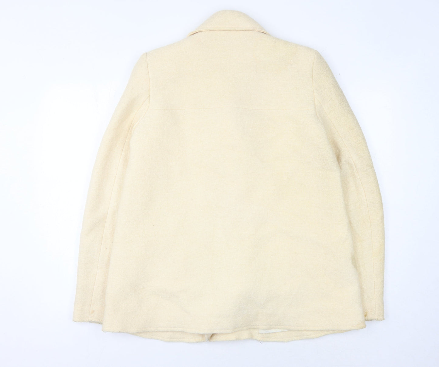 Zara Women's Ivory Wool Motorcycle Jacket M