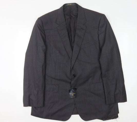 Crombie Men's Grey Wool Blazer, Size 46, Formal Jacket
