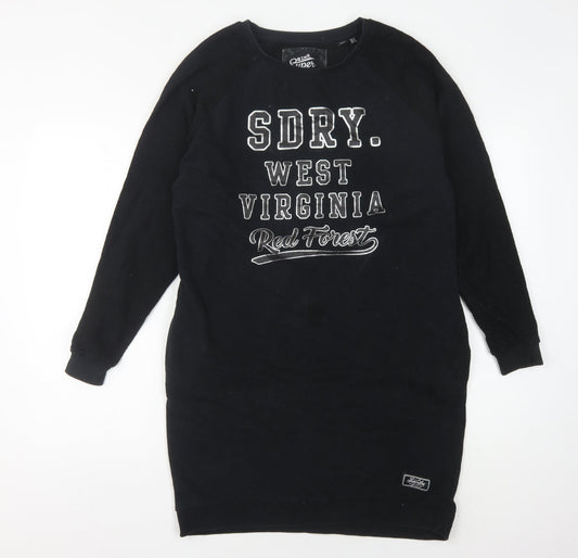 Superdry Women's Black Jumper Dress Size 12 Casual