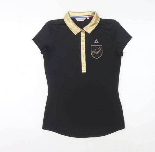 Le Coq Sportif Women's Black Polo Shirt S