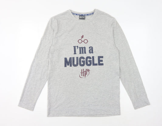 Harry Potter Men's Grey Muggle Long Sleeve T-Shirt