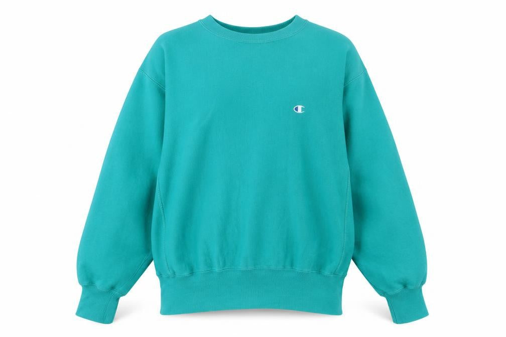 Unisex Adults UK M Regular Champion Green Pullover Sweatshirt