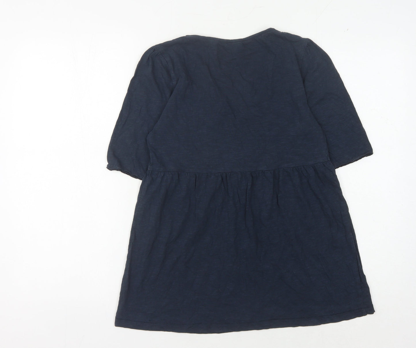 White Stuff Women's Blue 3/4 Sleeve V-Neck Top Size 12