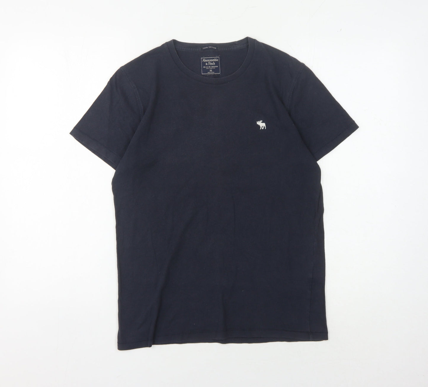 Abercrombie & Fitch Men's Blue XS T-Shirt with Logo