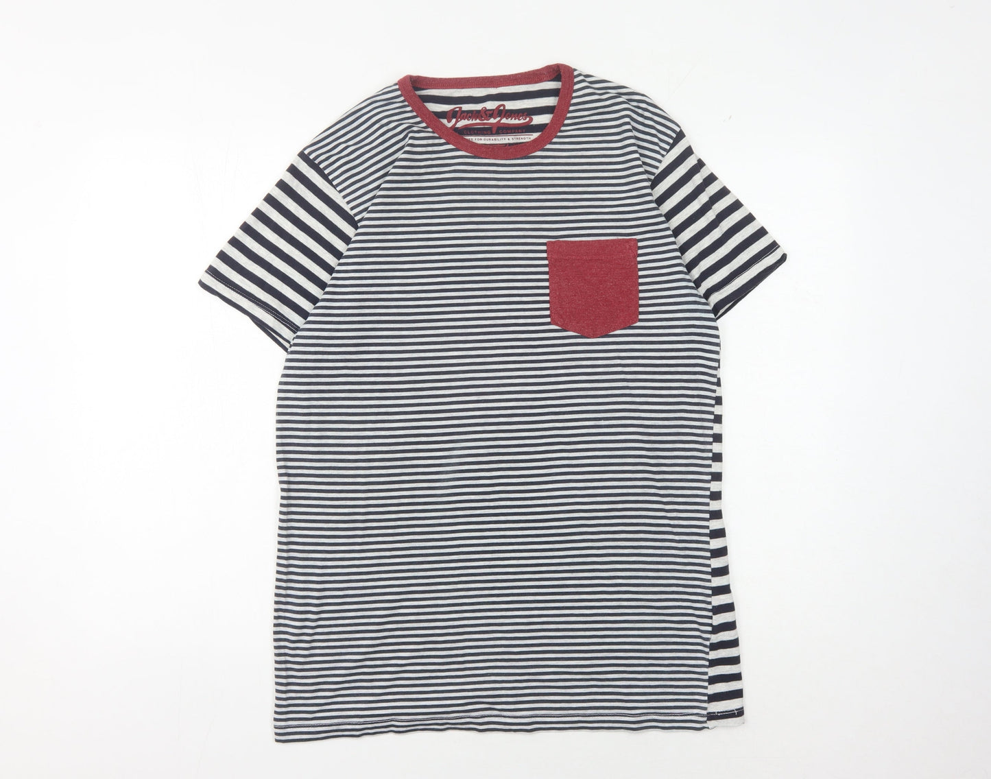 Jack & Jones Men's XL Striped Multicoloured T-Shirt