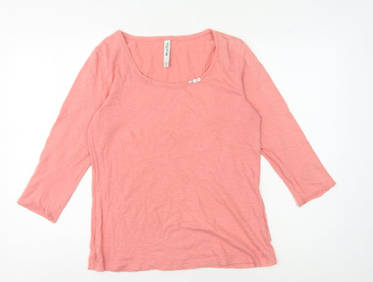 Weird Fish Women's Pink 3/4 Sleeve T-Shirt, Size 10