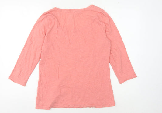 Weird Fish Women's Pink 3/4 Sleeve T-Shirt, Size 10