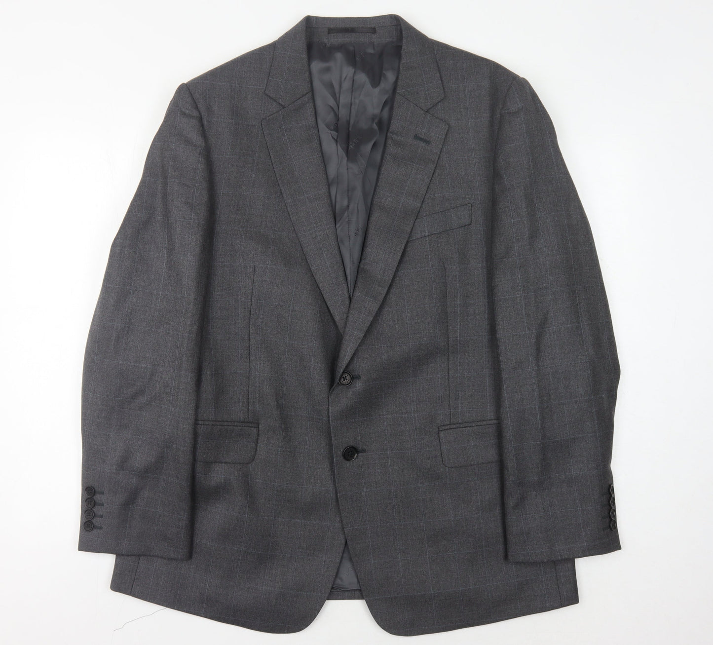 Jaeger Men's Grey Wool Blazer, Size 44S, Classic Jacket