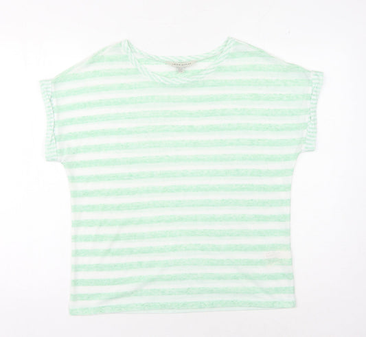 Laura Ashley Women’s Green Striped T-Shirt Size 10