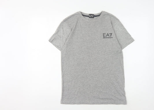Emporio Armani Grey Men's Crew Neck T-Shirt - Small