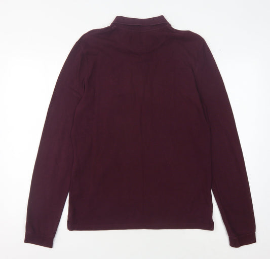 Lyle & Scott Men's Purple Long Sleeve Polo Shirt S
