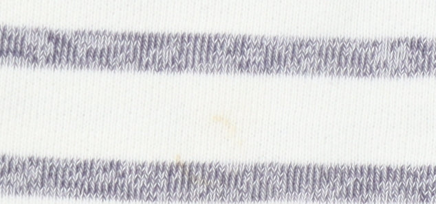 Weird Fish Women's Ivory and Blue Striped Cardigan - Size 12