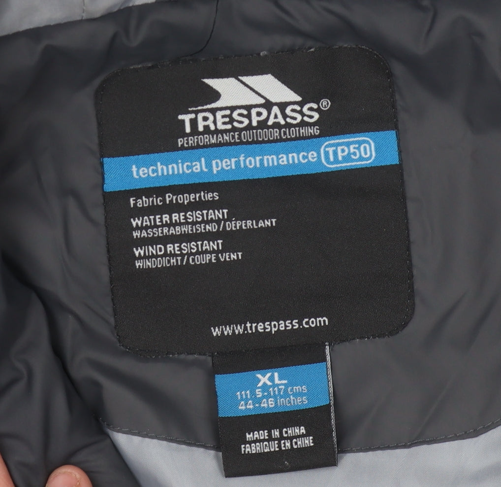 Trespass Men's Grey XL Puffer Jacket, Water Resistant