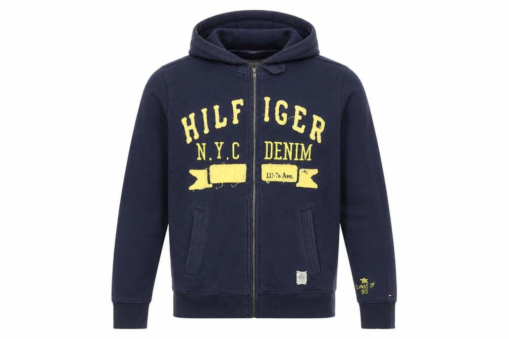 Hilfiger Men's Blue Hooded Jacket Size S