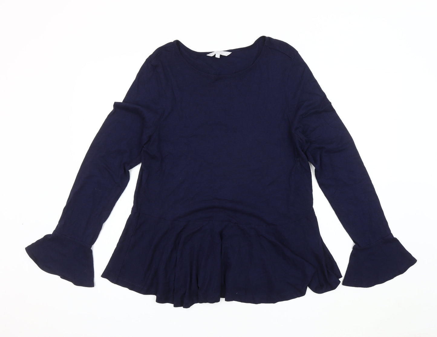 Red Herring Women's Blue Flared Sleeve Blouse, Size 14