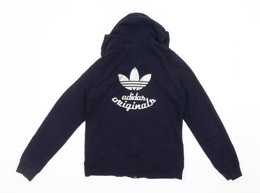 Adidas Women's Blue Hooded Jacket Size 12