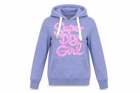 Womens UK M Regular Superdry Blue Pullover Hoodie