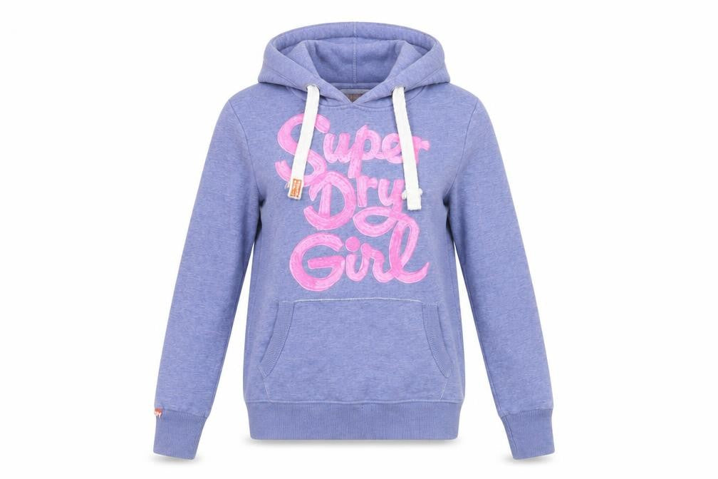 Womens UK M Regular Superdry Blue Pullover Hoodie