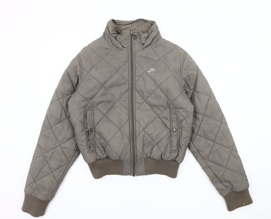 Nike Women's Grey Puffer Jacket Size S