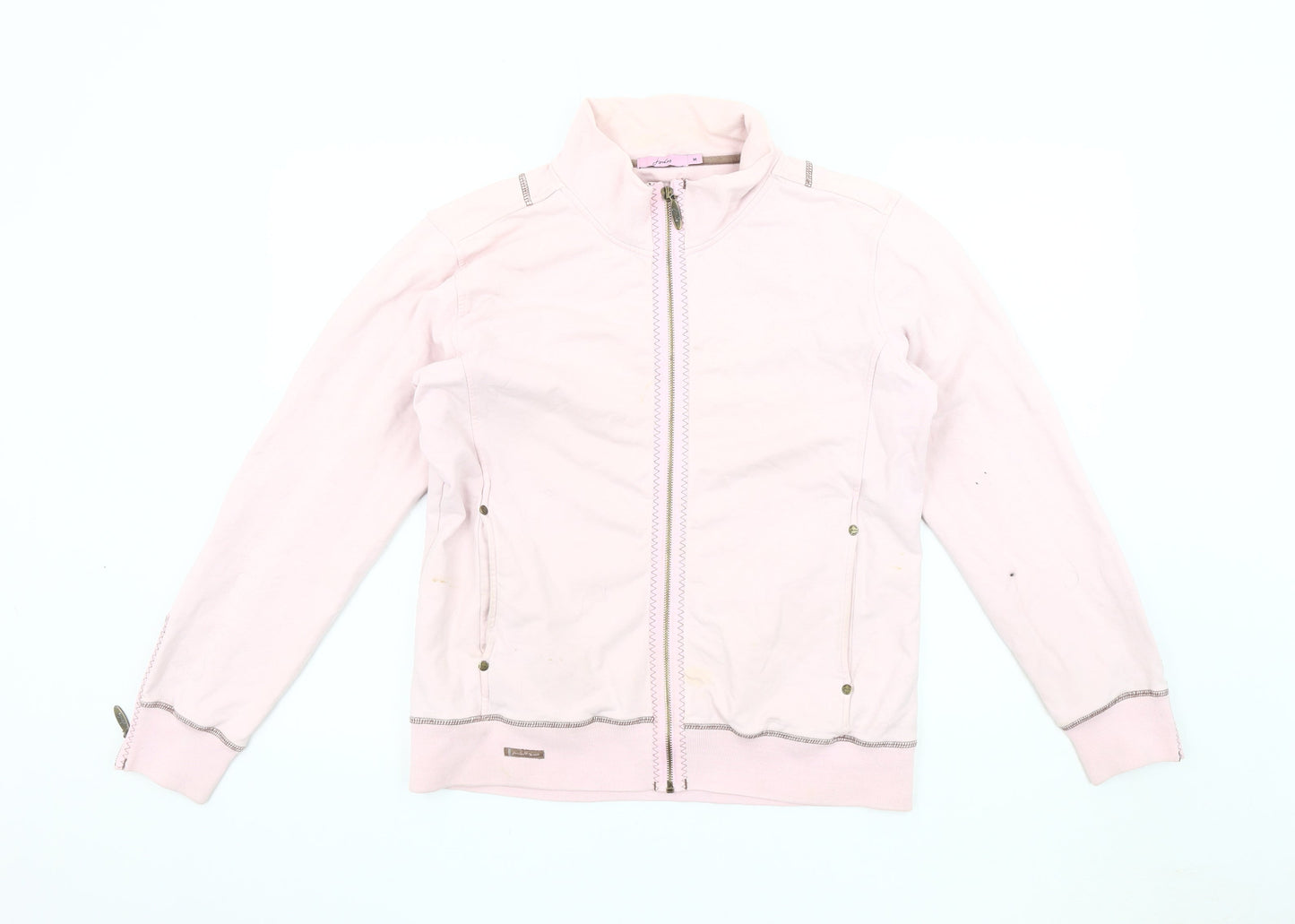 Joules Women's Pink Bomber Jacket M Casual Zip Knit