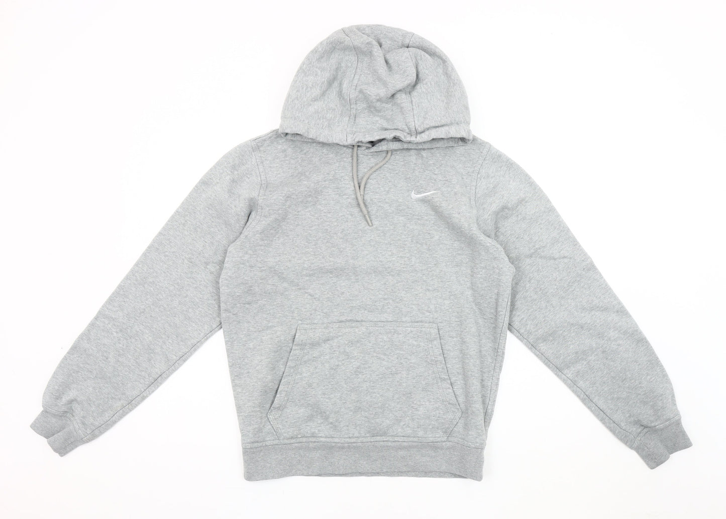 Nike Men's Grey Hoodie, Size S, Logo Accent, Hooded