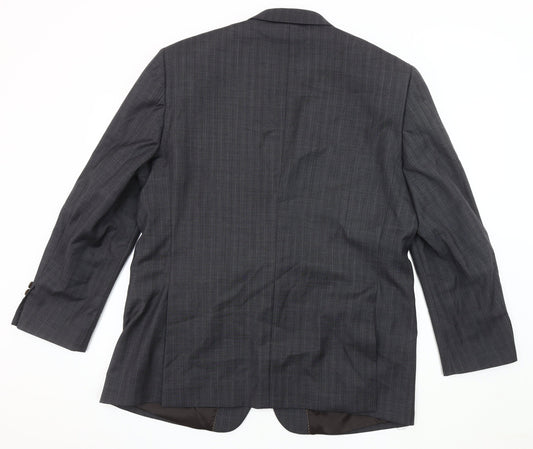 Brook Taverner Men's Grey 44S Wool Blazer - Business & Formal