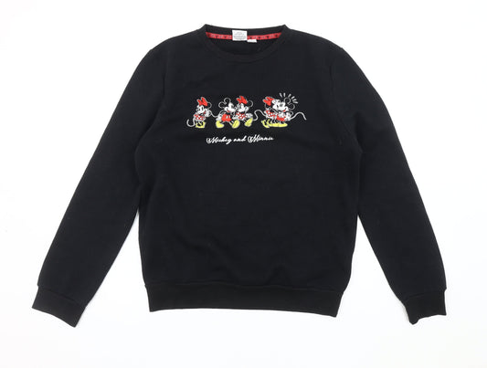 Disney Women's Black Mickey Mouse Pullover Sweatshirt S