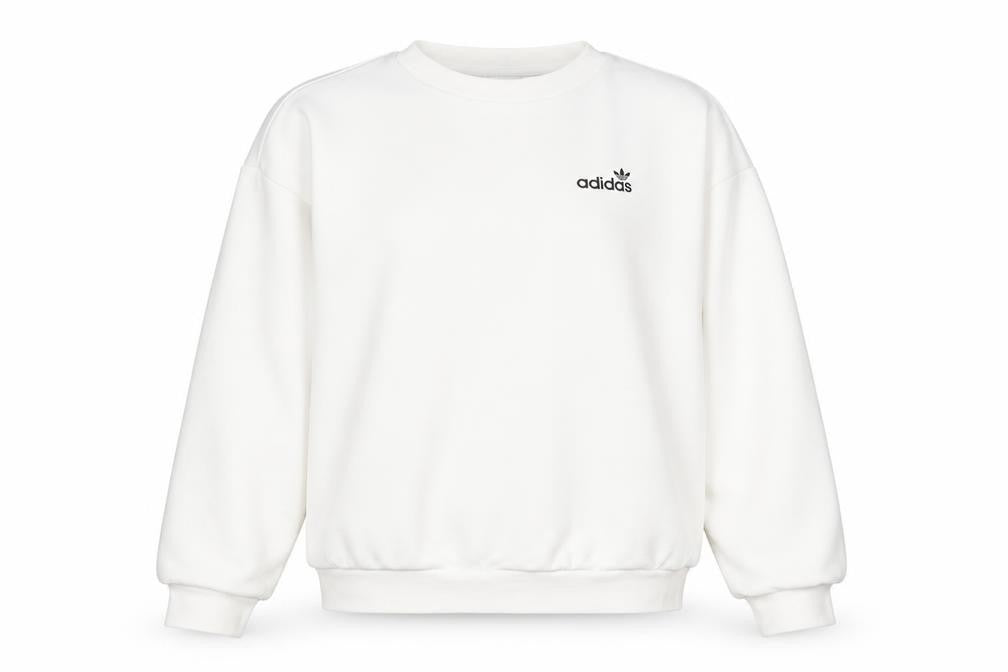 Womens UK 4 Regular adidas White Pullover Sweatshirt