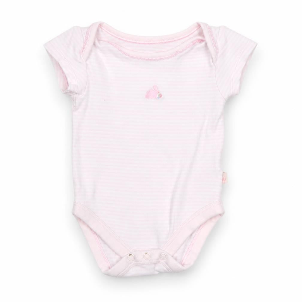 Front view of Debenhams Pink girls’ babygrow, 3-6 months, cotton, embroidered