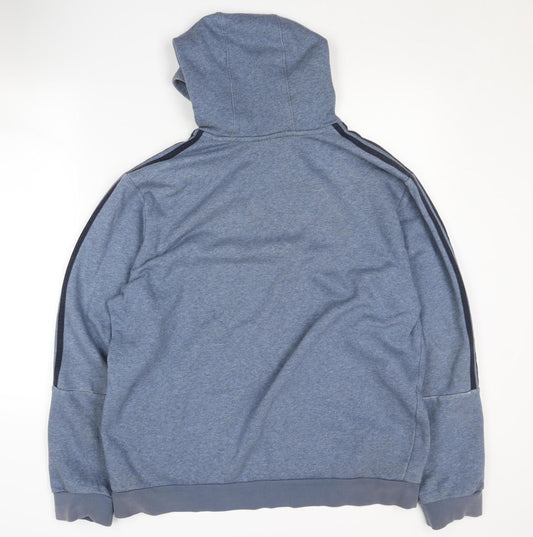 Adidas Unisex Blue XL Pullover Hoodie with Logo