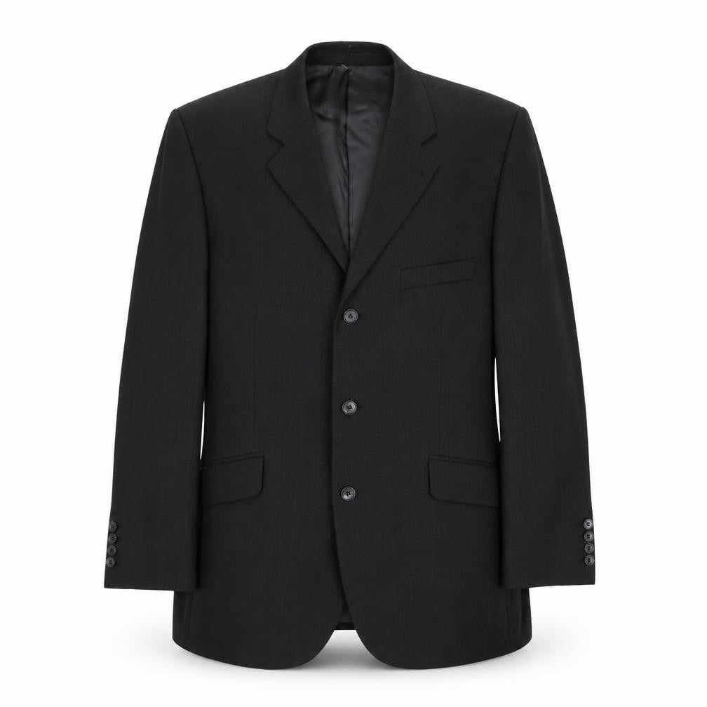Mens 42 Chest Regular Jeff Banks Black Two-Button Suit Jacket