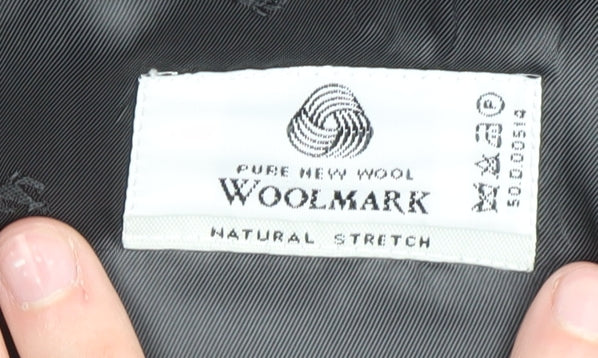 Jeff Banks Men's Black Regular Fit Wool Suit Jacket 42R