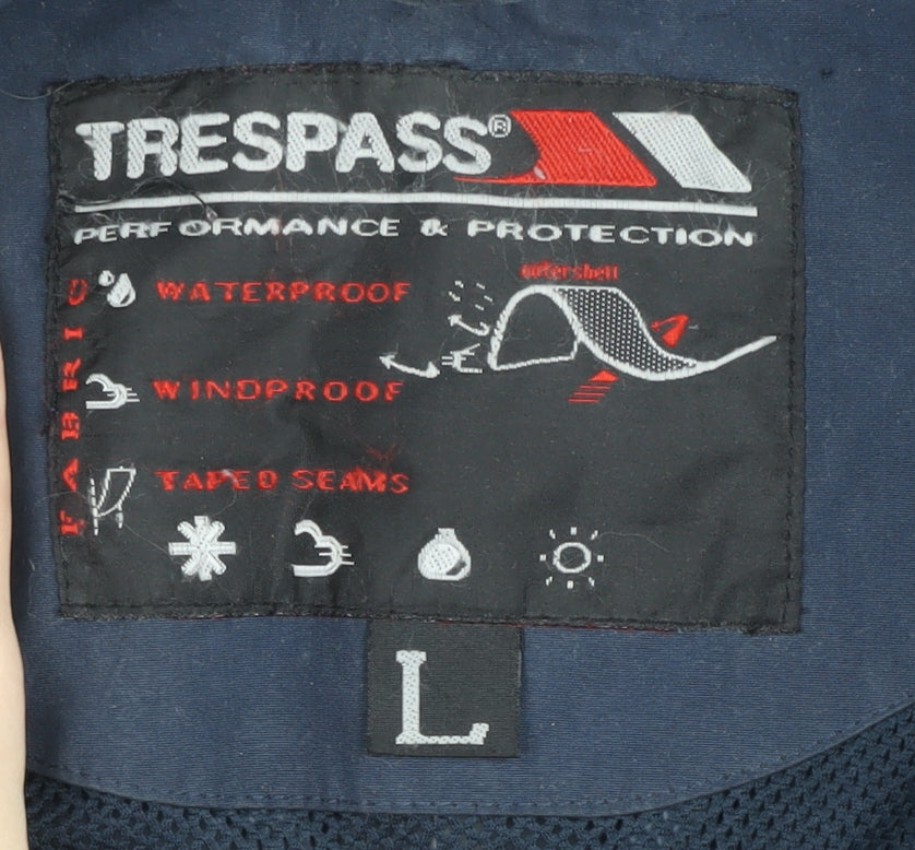Trespass Men's Blue Parka Jacket - Size L, Hooded, Waterproof