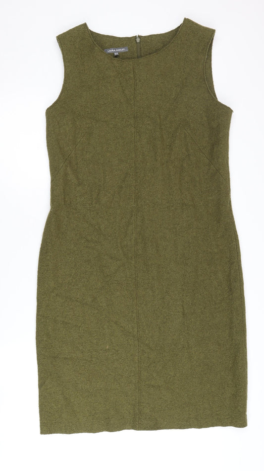 Laura Ashley Women's Green Sheath Dress UK 14