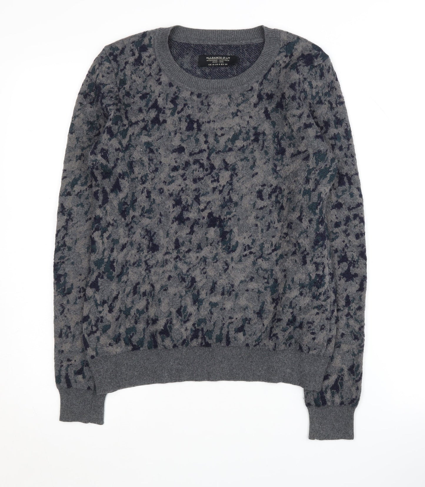 AllSaints Women's Grey Pullover Jumper Size 10