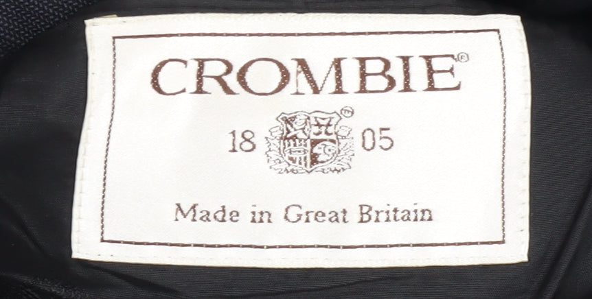 Crombie Men's Blue Blazer 38 Regular Wool