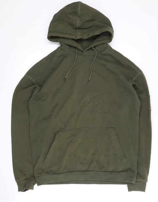 Jack & Jones Mens Green Pullover Hoodie Size M