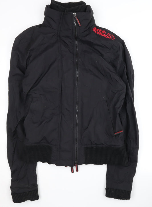 Superdry Men's Black Bomber Jacket L Size Casual