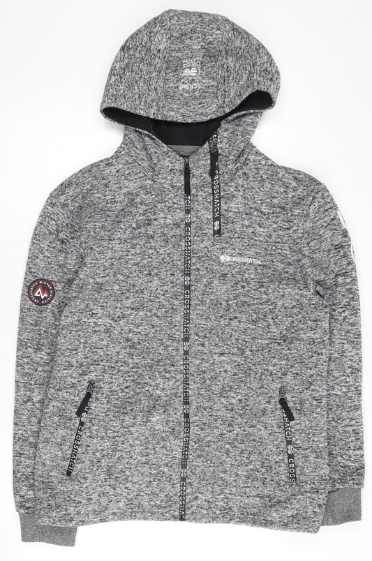 Crosshatch Men's Grey XL Full Zip Hoodie