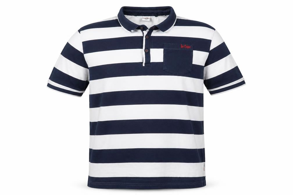 Lee Cooper Men's Blue Striped Polo Shirt 2XL