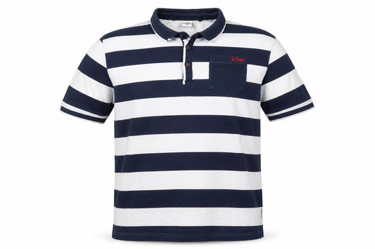 Lee Cooper Men's Blue Striped Polo Shirt 2XL