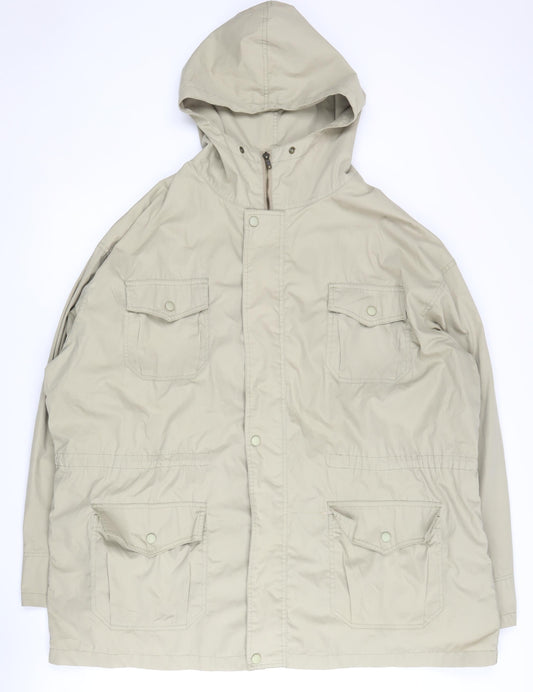 Racing Green Men's Beige Hooded Parka XL Casual Jacket